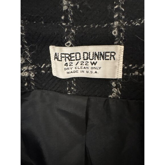 Vintage Alfred Dunner Womens Wool Blazer 42/22W Black & White Checkered - Picture 11 of 12